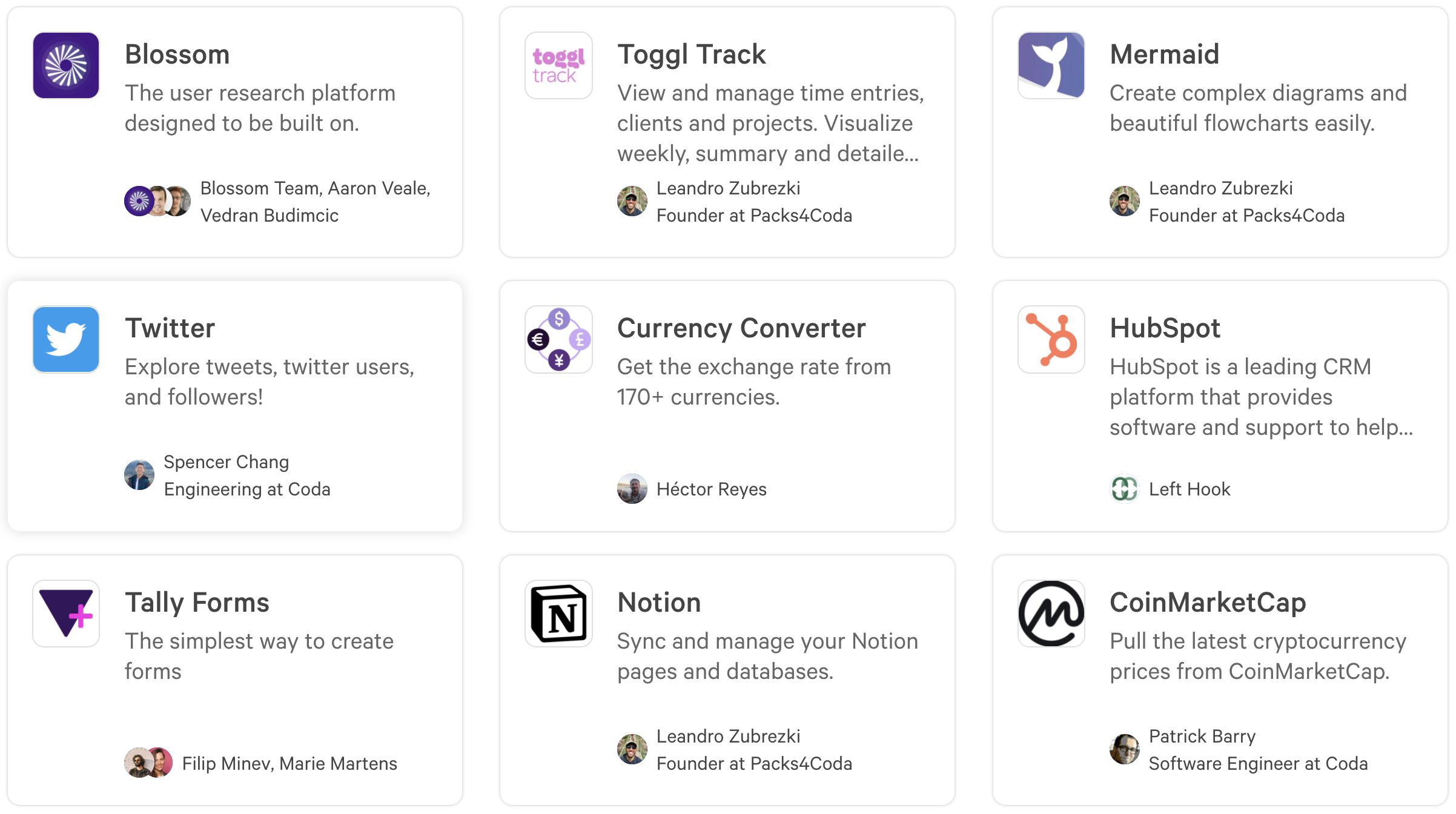 Packs in the Gallery