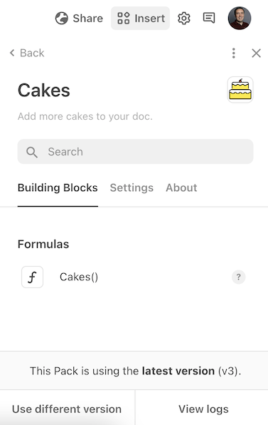 Open Pack maker tools from Pack panel